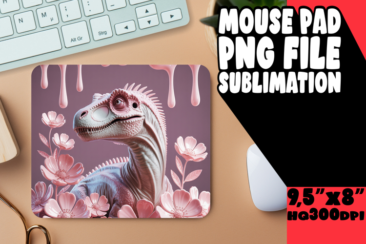 ENCHANTED DESK PAD PNG DESIGN, Cute Dino