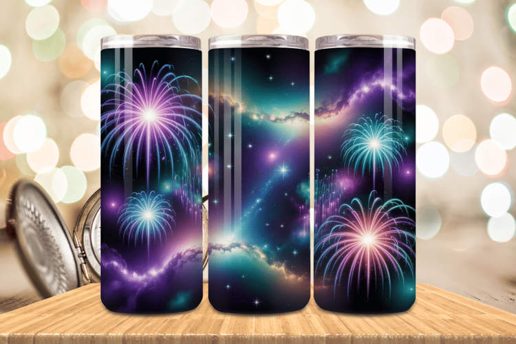 Festive Happy New Year Tumbler Wrap 2026: 20oz Skinny Tumble