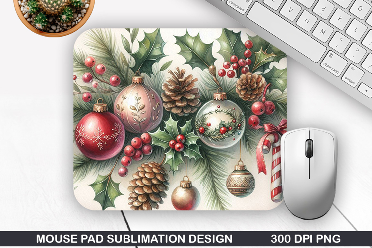 Mouse Pad Sublimation, Christmas Mouse Pad PNG Design