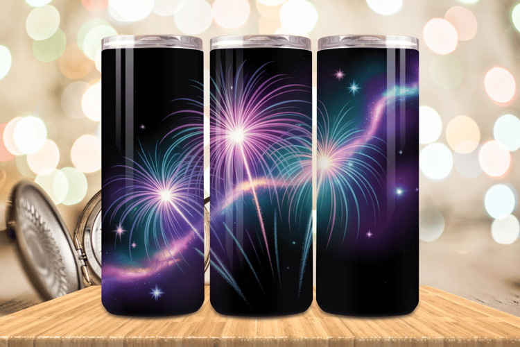 Festive Happy New Year Tumbler Wrap 2026: 20oz Skinny Tumble
