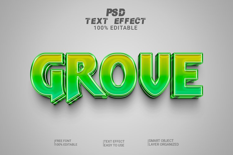 Groue 3d Editable Text Effect Style example image 1