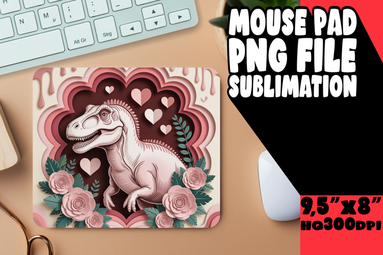 BLISSFUL MOUSE PAD PLAYFUL DESIGN, Cute Dino