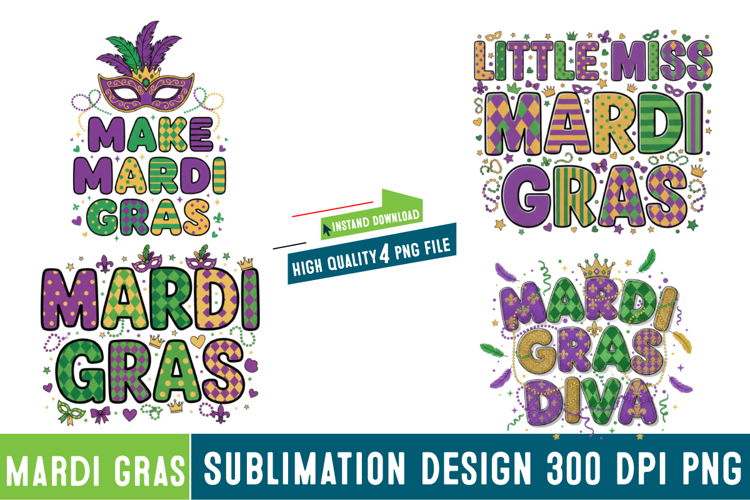 Mardi Gras Sublimation Design Image 7