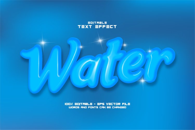 Editable text effect, Water text