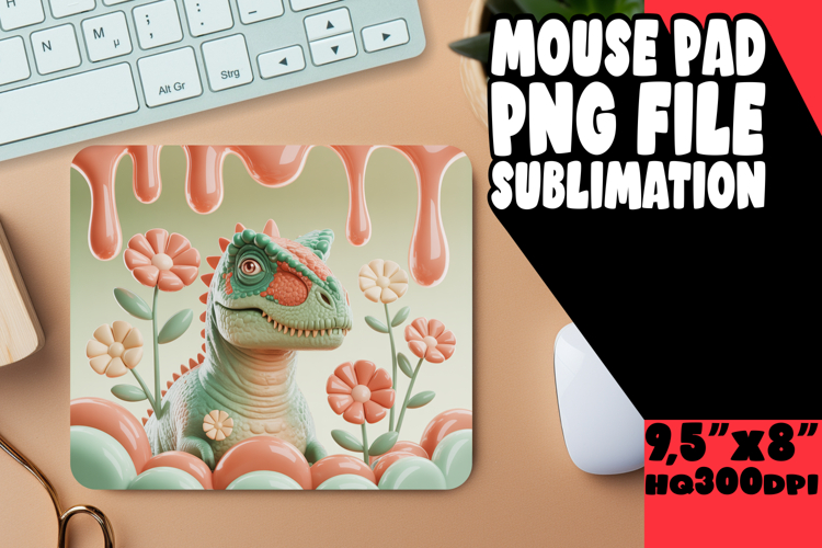 PLAYFUL DESK MAT FUN SUBLIMATION, Cute Dino
