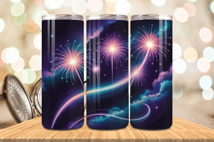 Festive Happy New Year Tumbler Wrap 2026: 20oz Skinny Tumble