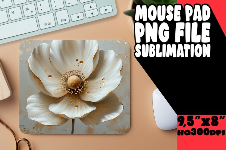 Blossom Burst: 3D Mouse Pad Designs Art PNG example image 1