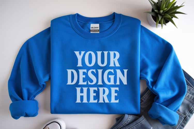 Royal Gildan 18000 Folded Flat Lay Mockups