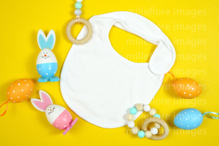 Easter Baby Bib Mock Up Styled Stock Photo SVG Design Mockup example image 1