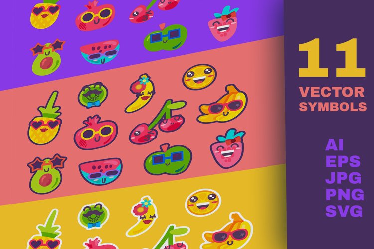 Summer Fruits Emoji Set