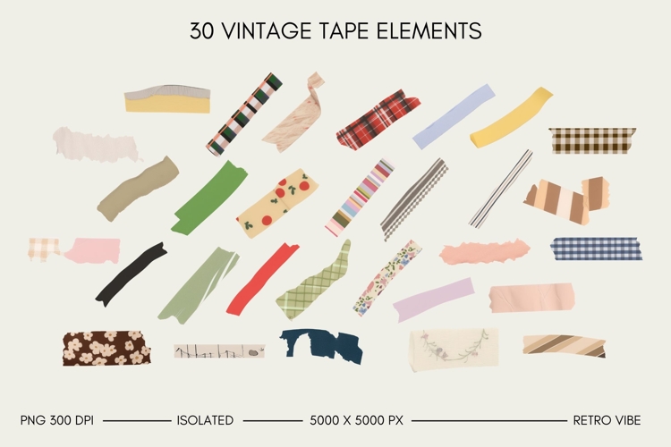 Vintage Retro Tape Pieces