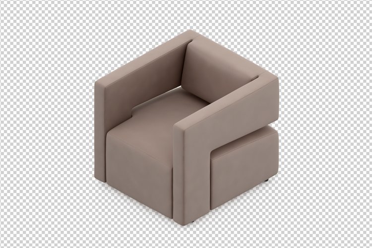 Isometric Arm Chair 3D isolated render