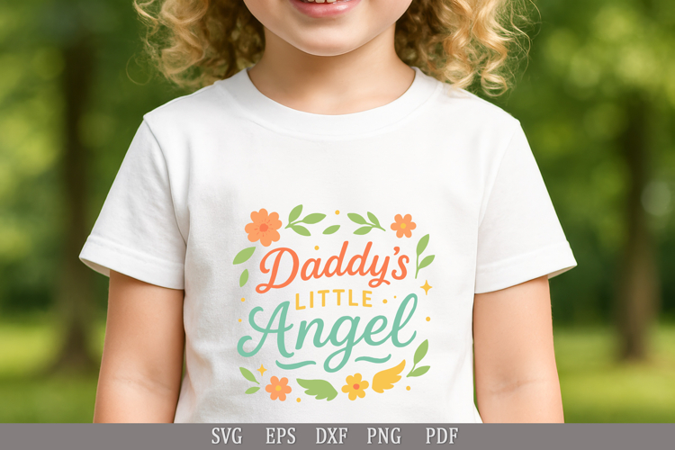 Daddy’s Little Angel -Cute SVG Baby & Toddler T-Shirt Design