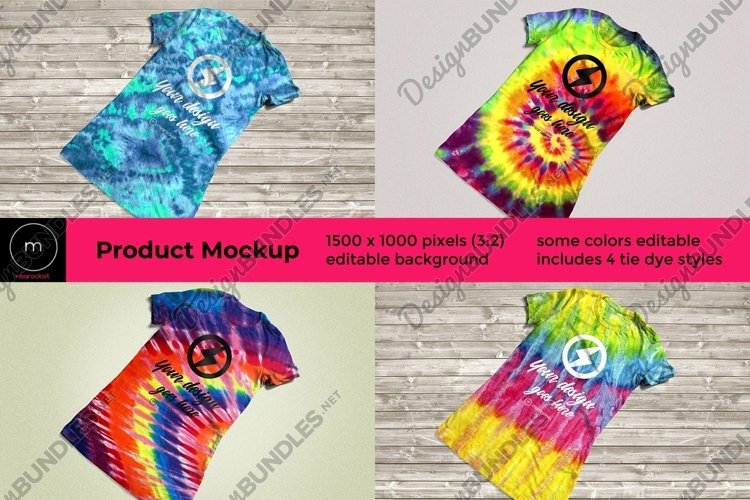 Tie Dye Tee Product Mockup (279057) | Clothing | Design Bundles