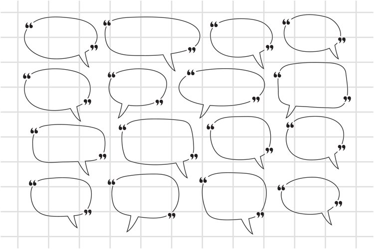 Speech quotation marks. Quote blank template Bundle cut file example image 1