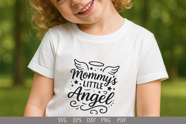 Mommy’s Little Angel SVG Design for Baby and Toddler T-Shirt