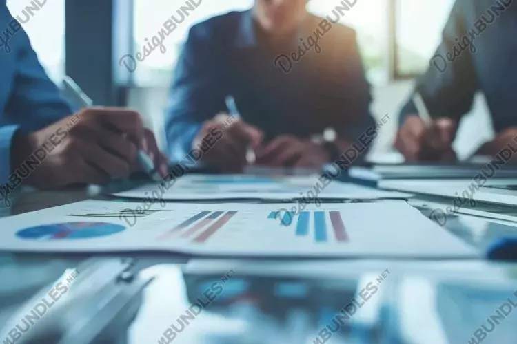 Business Professionals Analyzing Financial Data Charts
