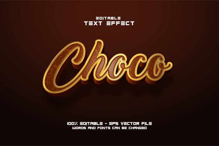 Editable text effect, Choco text