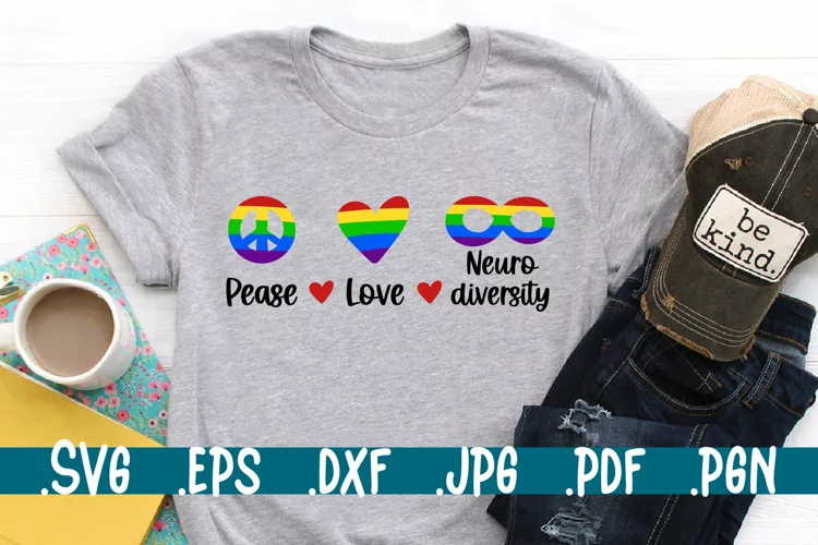 Peace love neurodiversity svg