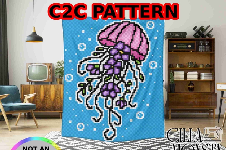 Jellyfish Flowers Graph & C2C Pattern MINI C2C