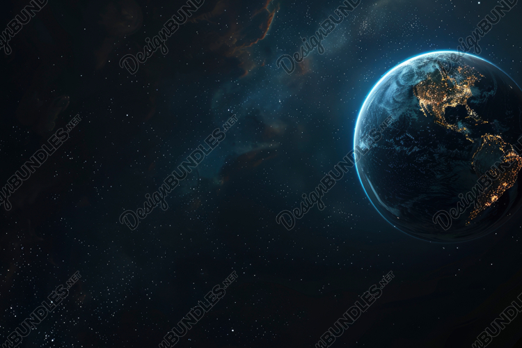 City Lights From Space Background Wallpaper
