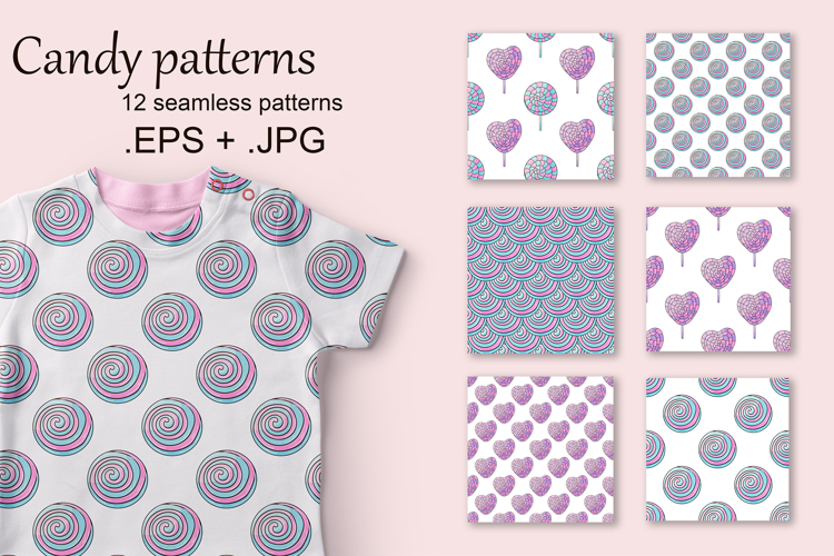 Cute pattern with sweets. lollipops seamless pattern. Candie