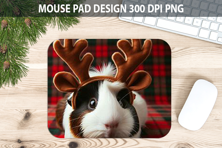 Christmas Mouse Pad Sublimation - Animal PNG Design