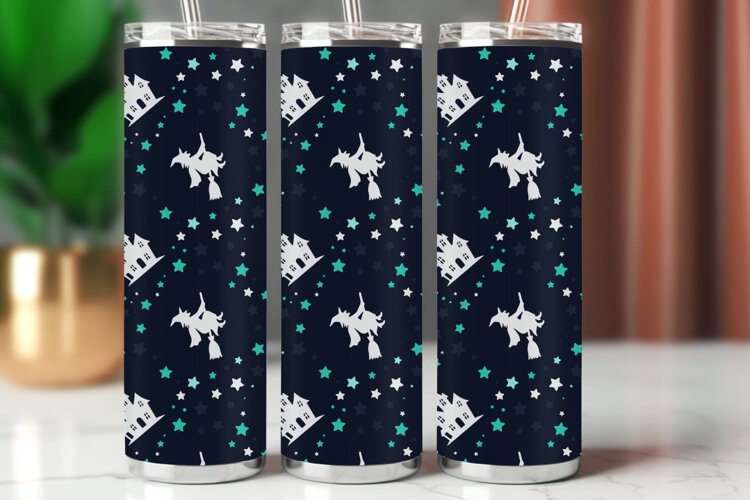 Halloween Tumbler Wrap Seamless Pattern example image 1