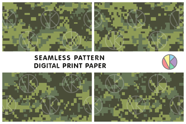 Pixel Camouflage Seamless Tileable Pattern.