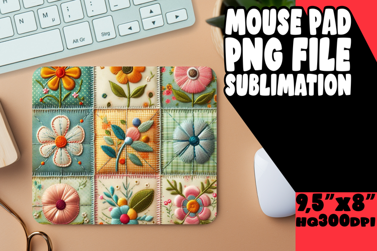 BLISSFUL mouse PAD Fun Design, Patchwork