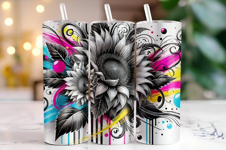 Sunflower Tumbler Wrap | Sublimation example image 1