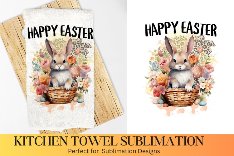 Happy Easter Design - Farmhouse Kitchen Towel Sublimation