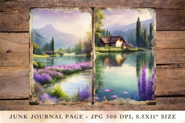 Printable Junk Journal Pages Lavender 9 example image 1