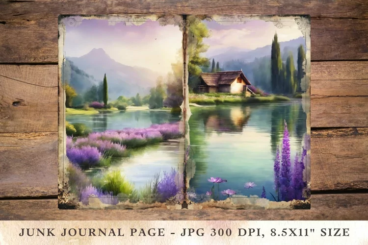 Printable Junk Journal Pages Lavender 9