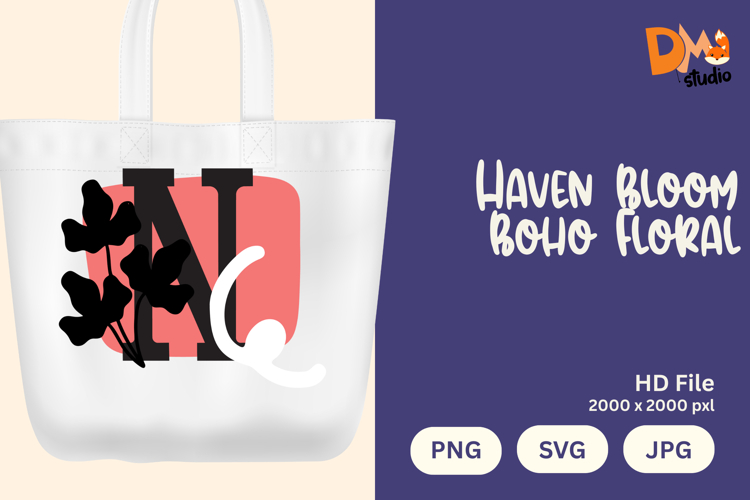 Haven Bloom Boho Floral Monogram