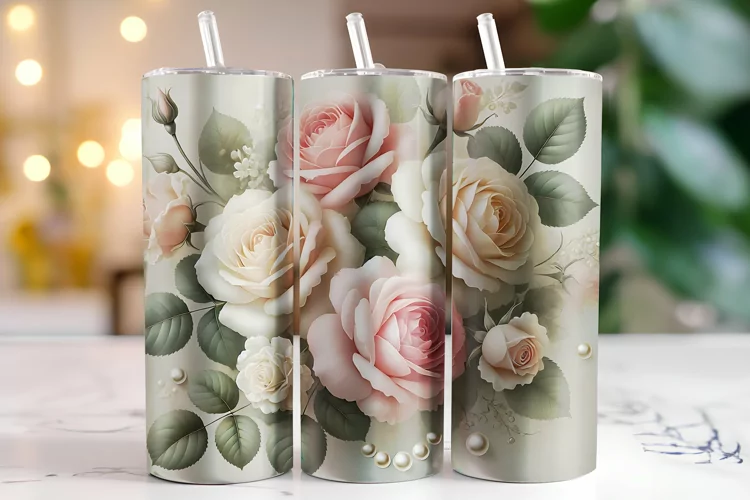 Flowers Tumbler Wrap | Sublimation | Tumblers