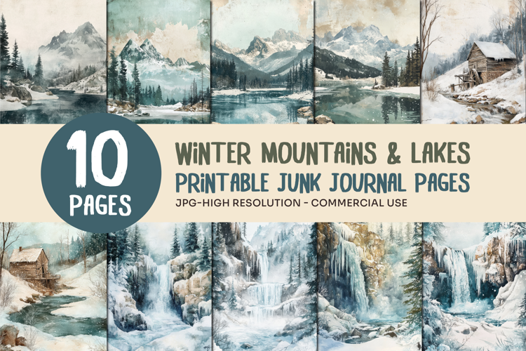 Winter Mountains & Lakes Journal Pages
