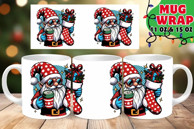 Winter Gnome Glow 11oz 15oz Mug Wrap