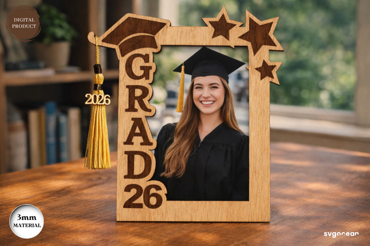 Graduation Photo Frame Laser Cut | Tassel Holder | SVG