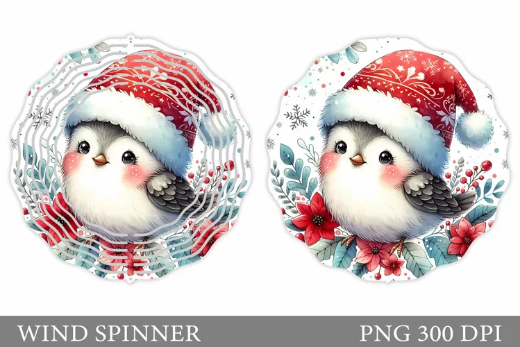 Christmas Bird Wind Spinner. Christmas Wind Spinner Design