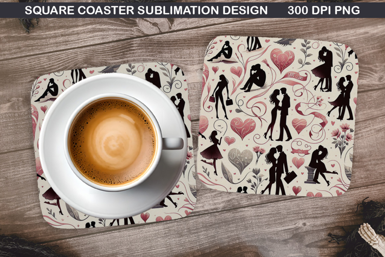 Valentine Coaster Sublimation, Valentine Coaster PNG Design