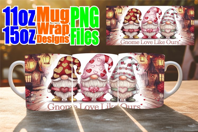 Radiant mornings sublimation mug wrap, Love Gnome