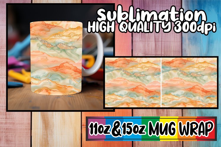 Geometric Abstract Mug Wrap Sublimation 11oz 15oz Spring example image 1