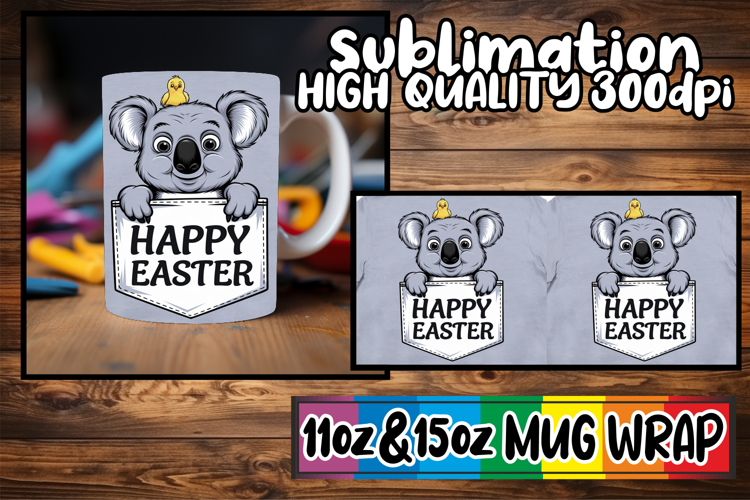 Playful mornings 11oz 15oz sublimation wrap, Easter Animals