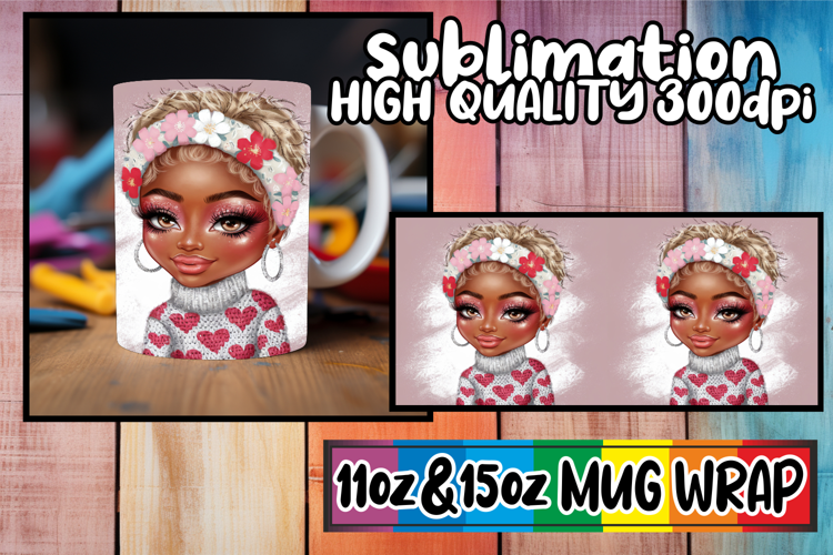 Joyful adventures 11oz 15oz sublimation wrap, Afro Girl