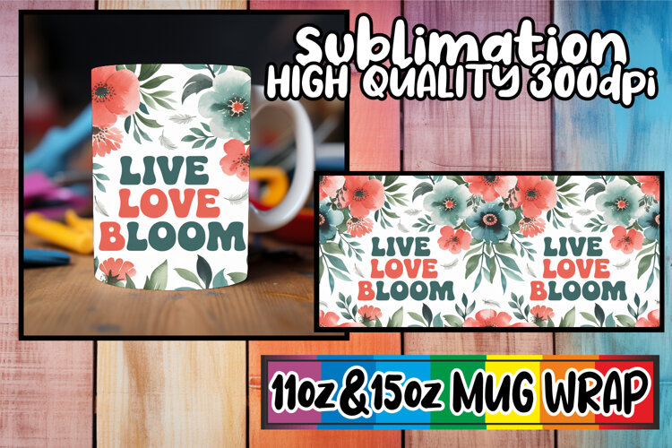 Sweet escapes 11oz 15oz sublimation wrap, Flower Quote example image 1