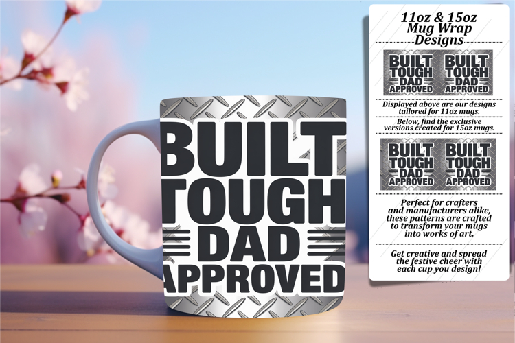 Bright 11oz Mug Wrap Png Artwork , Fathers Day