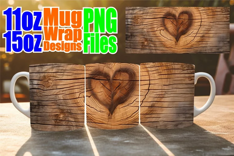 Spread Love with 3D Heart Mug Wrap - Sublimation