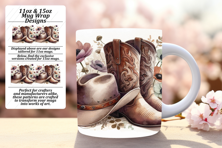 Happy 15oz Mug Wrap Png Template , Western