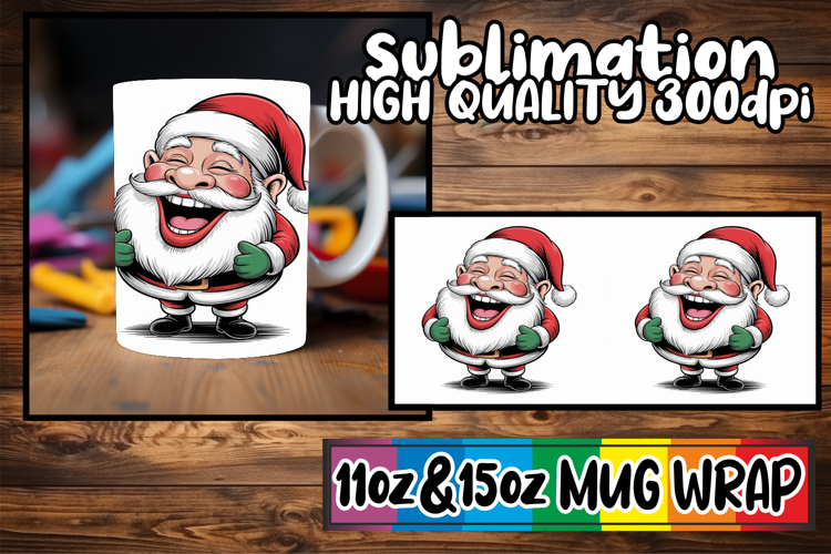 Bright dreams 11oz 15oz sublimation wrap, Funny Santa